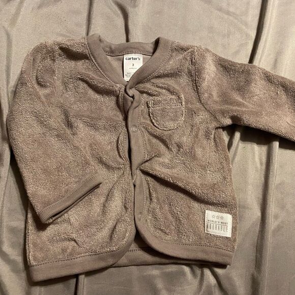 *NWT* Carter’s 3M Brown Layette Button Up - Picture 1 of 6